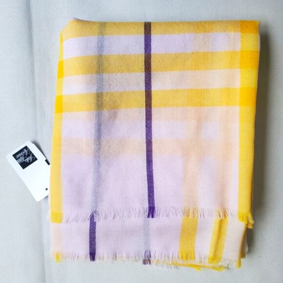 NWD$490 BURBERRY Giant Check Pattern Fringed Trim Wool Scarf - Picture 3 of 11